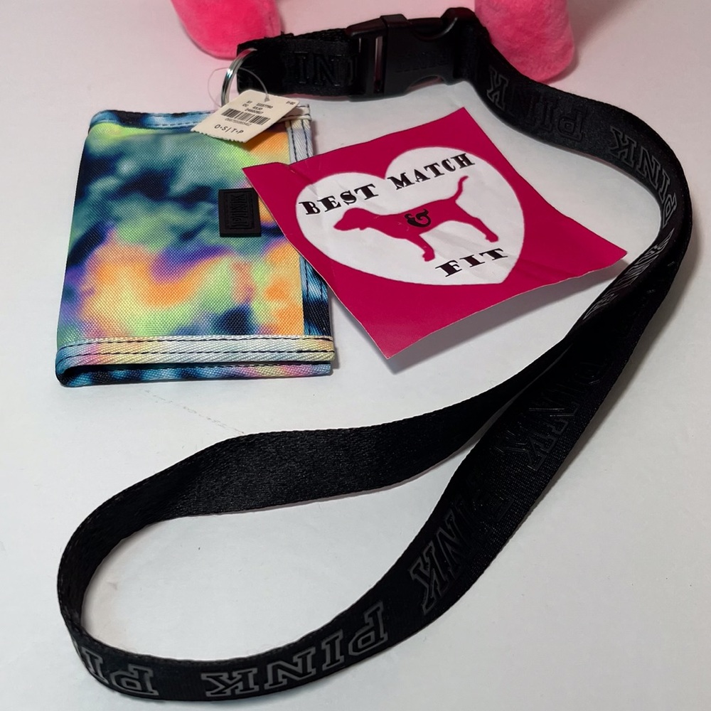 Victoria’s Secret PINK Logo Lanyard ID Case Badge Wallet Adjustable Watercolor
